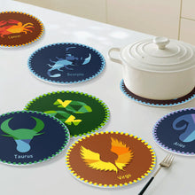 Carica l&#39;immagine nel visualizzatore di Gallery, Set di 12 Tovagliette da Dipingere con i numeri (20cm diametro) - Serie Segni Zodiacali 3