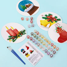 Carica l&#39;immagine nel visualizzatore di Gallery, Set di 4 Tovagliette da Dipingere con i numeri (20cm diametro) - Decorazioni di Natale 2