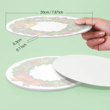 Carica l&#39;immagine nel visualizzatore di Gallery, Set di 4 Tovagliette da Dipingere con i numeri (20cm diametro) - Alberi e Ghirlande Sempreverdi