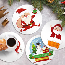 Carica l&#39;immagine nel visualizzatore di Gallery, Set di 4 Tovagliette da Dipingere con i numeri (20cm diametro) - Babbo Natale e Sorrisi Innevati