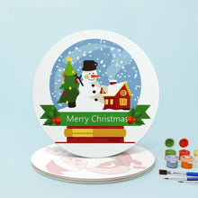 Carica l&#39;immagine nel visualizzatore di Gallery, Set di 4 Tovagliette da Dipingere con i numeri (20cm diametro) - Babbo Natale e Sorrisi Innevati