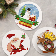 Carica l&#39;immagine nel visualizzatore di Gallery, Set di 4 Tovagliette da Dipingere con i numeri (20cm diametro) - Babbo Natale e Sorrisi Innevati