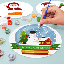 Carica l&#39;immagine nel visualizzatore di Gallery, Set di 4 Tovagliette da Dipingere con i numeri (20cm diametro) - Babbo Natale e Sorrisi Innevati