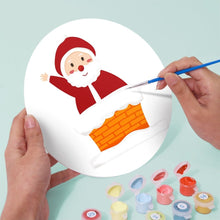 Carica l&#39;immagine nel visualizzatore di Gallery, Set di 4 Tovagliette da Dipingere con i numeri (20cm diametro) - Babbo Natale e Sorrisi Innevati