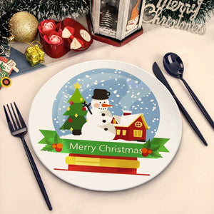 Set di 4 Tovagliette da Dipingere con i numeri (20cm diametro) - Babbo Natale e Sorrisi Innevati