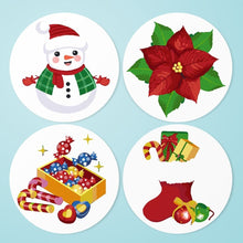 Carica l&#39;immagine nel visualizzatore di Gallery, Set di 4 Tovagliette da Dipingere con i numeri (20cm diametro) - Pupazzi di Neve Figured&#39;Art