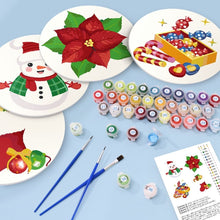 Carica l&#39;immagine nel visualizzatore di Gallery, Set di 4 Tovagliette da Dipingere con i numeri (20cm diametro) - Pupazzi di Neve