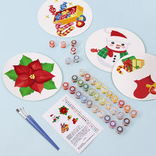 Carica l&#39;immagine nel visualizzatore di Gallery, Set di 4 Tovagliette da Dipingere con i numeri (20cm diametro) - Pupazzi di Neve