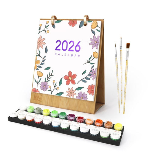 Calendario da Dipingere con i Numeri 2026 - Fiori di Stagione Figured'Art