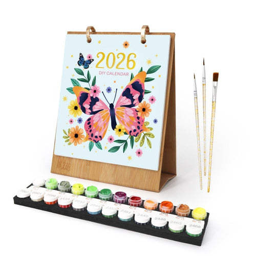 Calendario da Dipingere con i Numeri 2026 - Farfalle Colorate Figured'Art