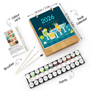 Calendario da Dipingere con i Numeri 2026 - Cocktail Classici