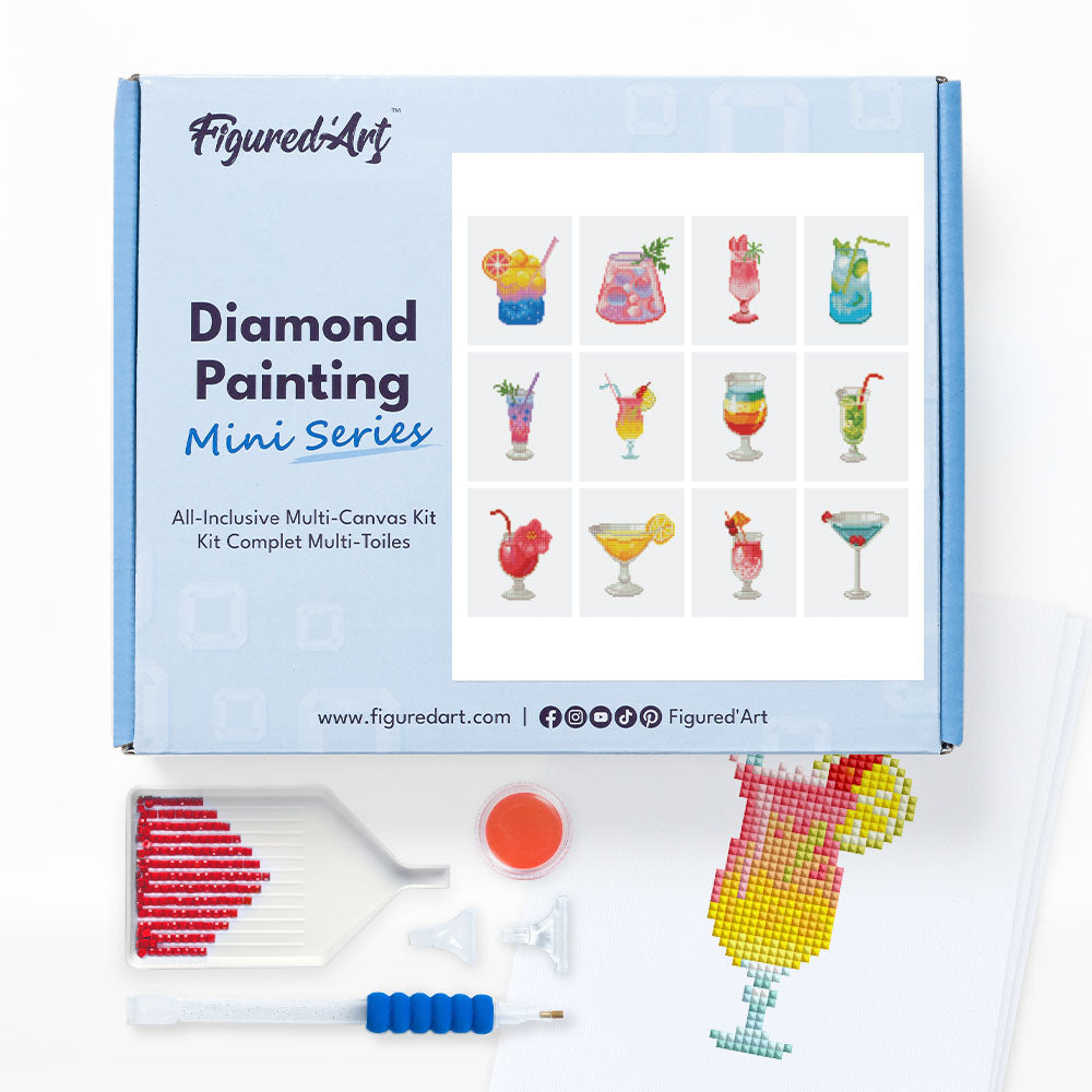Attività Creativa Con Diamanti E Supporto Acrilico Kit 8 Sottobicchieri Diamantati Fai Da Te - Motivi Farfalle E Uccelli, Con Strass E Supporto Kit Sottobicchieri Diamantini