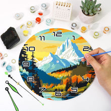 Carica l'immagine nel visualizzatore di Gallery, Orologio da Dipingere con i Numeri - Montagna al Tramonto