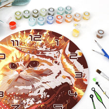 Carica l&#39;immagine nel visualizzatore di Gallery, Orologio da Dipingere con i Numeri - Gatto Reale