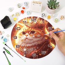 Carica l&#39;immagine nel visualizzatore di Gallery, Orologio da Dipingere con i Numeri - Gatto Reale