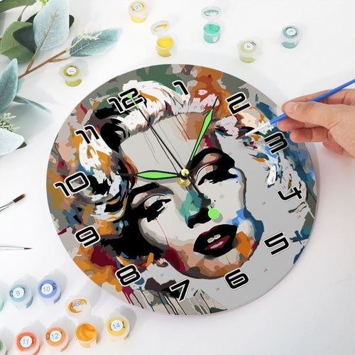 Orologio da Dipingere con i Numeri - Ritratto di Marilyn Figured'Art