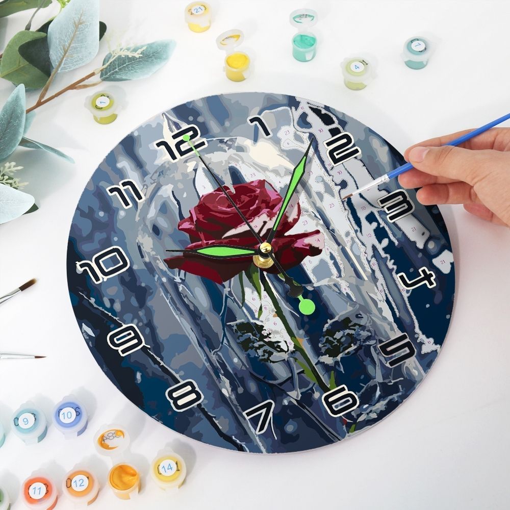 Orologio da Dipingere con i Numeri - Rosa Incantata Figured'Art