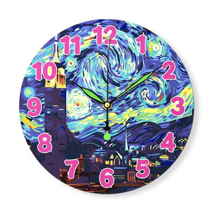 Orologio da Dipingere con i Numeri - La Notte Stellata