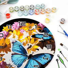 Carica l&#39;immagine nel visualizzatore di Gallery, Orologio da Dipingere con i Numeri - Farfalle e Fiori