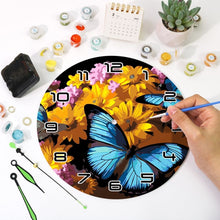 Carica l&#39;immagine nel visualizzatore di Gallery, Orologio da Dipingere con i Numeri - Farfalle e Fiori
