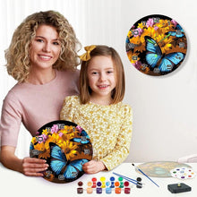 Carica l&#39;immagine nel visualizzatore di Gallery, Orologio da Dipingere con i Numeri - Farfalle e Fiori