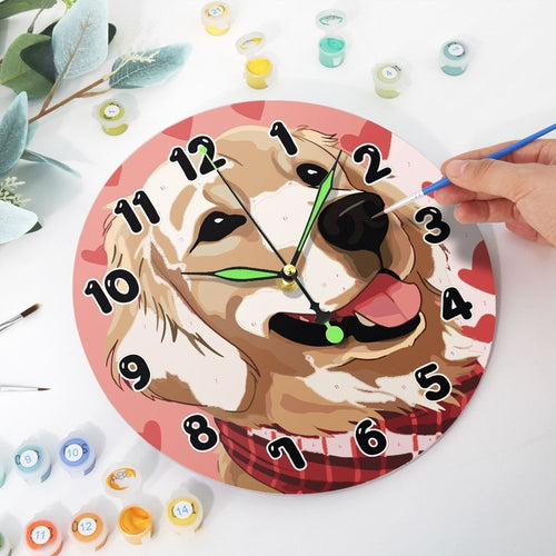 Orologio da Dipingere con i Numeri - Cane Adorabile Figured'Art