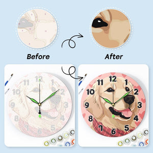 Orologio da Dipingere con i Numeri - Cane Adorabile