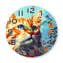 Carica l&#39;immagine nel visualizzatore di Gallery, Orologio da Dipingere con i Numeri - Gatto Curioso