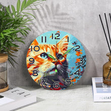 Carica l&#39;immagine nel visualizzatore di Gallery, Orologio da Dipingere con i Numeri - Gatto Curioso