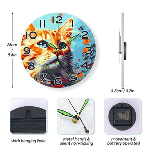 Orologio da Dipingere con i Numeri - Gatto Curioso