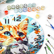 Carica l&#39;immagine nel visualizzatore di Gallery, Orologio da Dipingere con i Numeri - Gatto Curioso