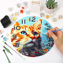 Carica l&#39;immagine nel visualizzatore di Gallery, Orologio da Dipingere con i Numeri - Gatto Curioso