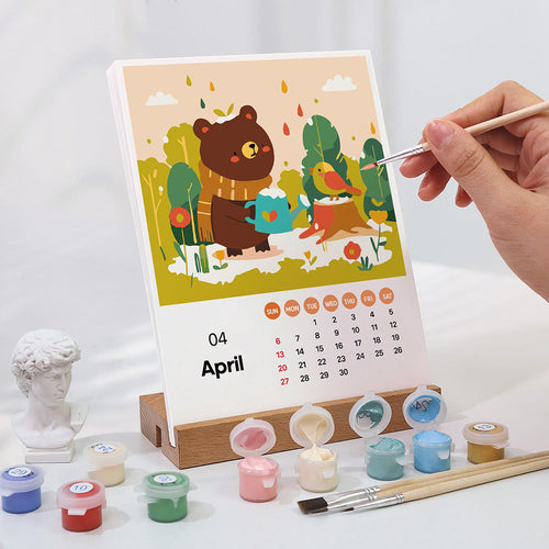 Calendario Dipingere con i numeri 2025 - Animali carini