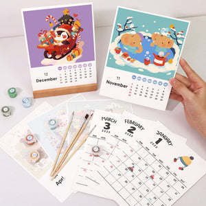 Calendario Dipingere con i numeri 2025 - Animali carini