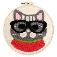 Carica l'immagine nel visualizzatore di Gallery, Punch Needle Gatto nerd