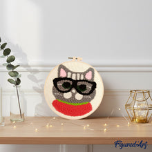 Carica l'immagine nel visualizzatore di Gallery, Punch Needle Kit Gatto nerd