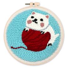 Carica l'immagine nel visualizzatore di Gallery, Punch Needle Gatto con gomitolo di lana