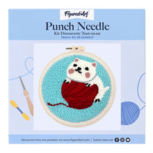 Carica l'immagine nel visualizzatore di Gallery, Punch Needle Kit Gatto con gomitolo di lana