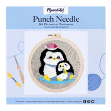 Carica l'immagine nel visualizzatore di Gallery, Punch Needle Kit Mamma e cucciolo di pinguino