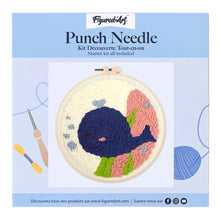 Carica l'immagine nel visualizzatore di Gallery, Punch Needle Kit Balena blu sorridente