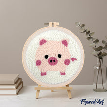 Carica l'immagine nel visualizzatore di Gallery, Punch Needle Kit Maialino rosa