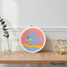 Carica l'immagine nel visualizzatore di Gallery, Punch Needle Kit Balena fluttuante