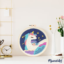 Carica l'immagine nel visualizzatore di Gallery, Punch Needle Kit Unicorno e cucciolo