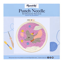 Carica l'immagine nel visualizzatore di Gallery, Punch Needle Kit Elefante volante