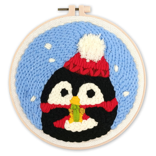 Punch Needle Pinguino di Babbo Natale