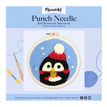 Carica l&#39;immagine nel visualizzatore di Gallery, Punch Needle Kit Pinguino di Babbo Natale