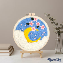 Carica l'immagine nel visualizzatore di Gallery, Punch Needle Kit Fiori di ciliegio e la luna