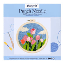 Carica l'immagine nel visualizzatore di Gallery, Punch Needle Kit Tulipani e cielo blu