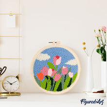Carica l'immagine nel visualizzatore di Gallery, Punch Needle Kit Tulipani e cielo blu