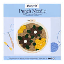 Carica l'immagine nel visualizzatore di Gallery, Punch Needle Kit Fiori gialli e marroni